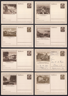1935 Hindenburg, Third Reich, Germany, 8 Postal Cards