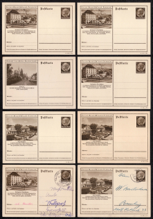 1935-41 Hindenburg, Third Reich, Germany, 8 Postal Cards