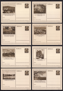 1939 Hindenburg, Third Reich, Germany, 8 Postal Cards