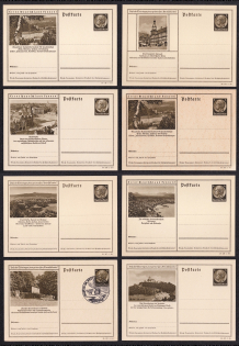1939 Hindenburg, Third Reich, Germany, 8 Postal Cards