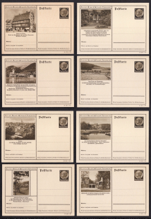1939 Hindenburg, Third Reich, Germany, 8 Postal Cards