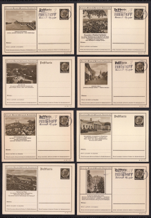 1939 Hindenburg, Third Reich, Germany, 8 Postal Cards