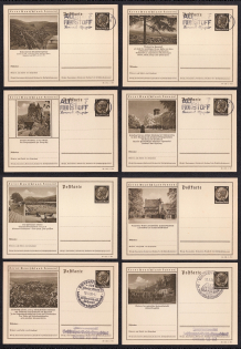 1939 Hindenburg, Third Reich, Germany, 8 Postal Cards