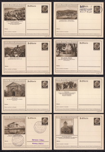 1939 Hindenburg, Third Reich, Germany, 8 Postal Cards