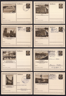 1939 Hindenburg, Third Reich, Germany, 8 Postal Cards