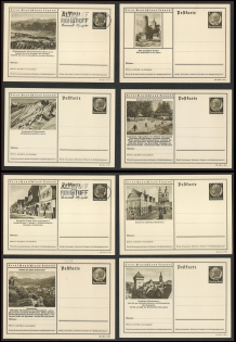 1939 Hindenburg, Third Reich, Germany, 8 Postal Cards