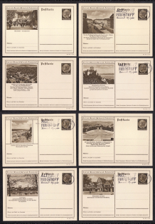 1939 Hindenburg, Third Reich, Germany, 8 Postal Cards
