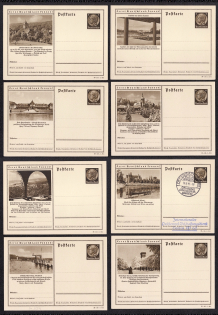 1939 Hindenburg, Third Reich, Germany, 8 Postal Cards