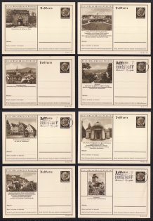 1939 Hindenburg, Third Reich, Germany, 8 Postal Cards