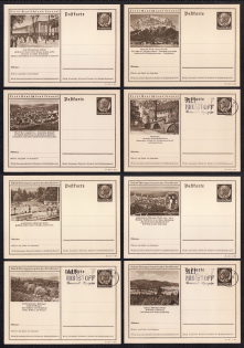 1940 Hindenburg, Third Reich, Germany, 8 Postal Cards