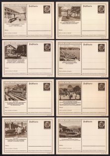 1940 Hindenburg, Third Reich, Germany, 8 Postal Cards