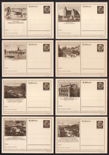 1940 Hindenburg, Third Reich, Germany, 8 Postal Cards