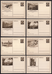 1940 Hindenburg, Third Reich, Germany, 8 Postal Cards