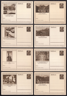 1940 Hindenburg, Third Reich, Germany, 8 Postal Cards
