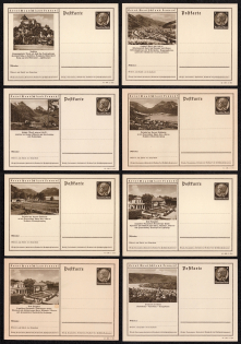 1941 Hindenburg, Third Reich, Germany, 8 Postal Cards