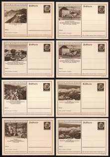 1941 Hindenburg, Third Reich, Germany, 8 Postal Cards