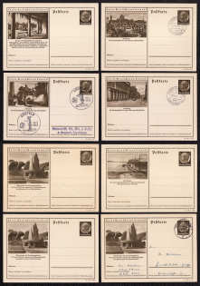 1941 Hindenburg, Third Reich, Germany, 8 Postal Cards
