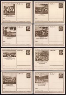 1941 Hindenburg, Third Reich, Germany, 8 Postal Cards