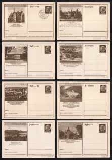 1941 Hindenburg, Third Reich, Germany, 8 Postal Cards