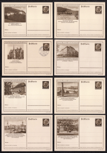 1941 Hindenburg, Third Reich, Germany, 8 Postal Cards
