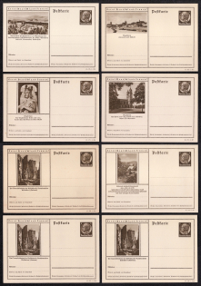 1941 Hindenburg, Third Reich, Germany, 8 Postal Cards