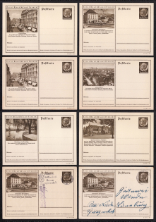 1941 Hindenburg, Third Reich, Germany, 8 Postal Cards
