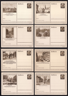 1941 Hindenburg, Third Reich, Germany, 8 Postal Cards