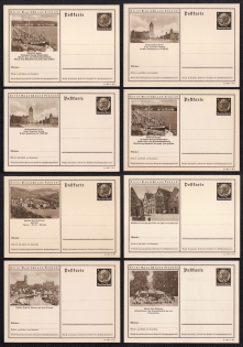 1941 Hindenburg, Third Reich, Germany, 8 Postal Cards