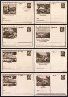 1941 Hindenburg, Third Reich, Germany, 8 Postal Cards