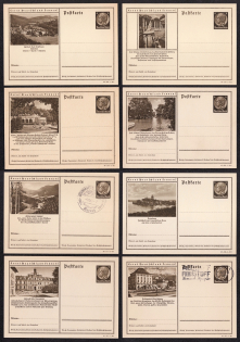 1941 Hindenburg, Third Reich, Germany, 8 Postal Cards