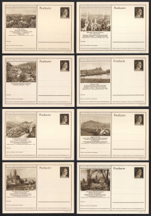 1941 Hitler, Third Reich, Germany, 8 Postal Cards