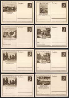 1941 Hitler, Third Reich, Germany, 8 Postal Cards
