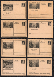 1942 Hitler, Third Reich, Germany, 8 Postal Cards