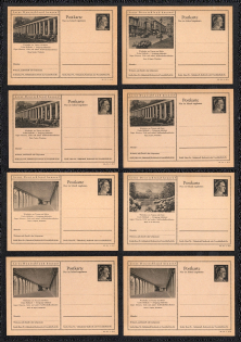 1942 Hitler, Third Reich, Germany, 8 Postal Cards