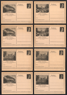 1942 Hitler, Third Reich, Germany, 8 Postal Cards