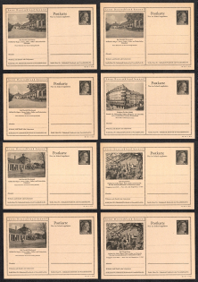 1942 Hitler, Third Reich, Germany, 8 Postal Cards