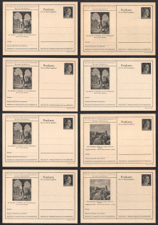 1942 Hitler, Third Reich, Germany, 8 Postal Cards