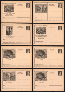 1942 Hitler, Third Reich, Germany, 8 Postal Cards