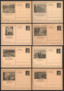 1942 Hitler, Third Reich, Germany, 8 Postal Cards