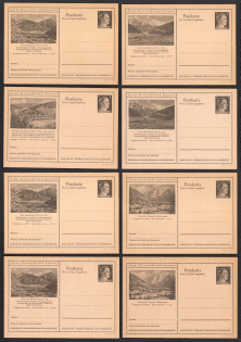 1942 Hitler, Third Reich, Germany, 8 Postal Cards
