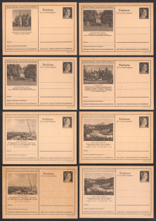 1942 Hitler, Third Reich, Germany, 8 Postal Cards