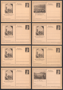 1942 Hitler, Third Reich, Germany, 8 Postal Cards