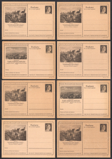 1942 Hitler, Third Reich, Germany, 8 Postal Cards
