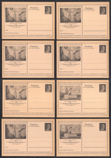 1942 Hitler, Third Reich, Germany, 8 Postal Cards