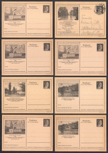 1942 Hitler, Third Reich, Germany, 8 Postal Cards