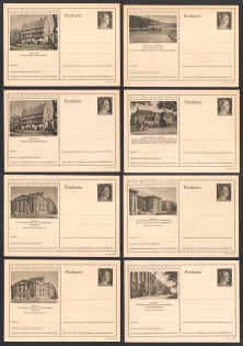 1942 Hitler, Third Reich, Germany, 8 Postal Cards