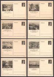 1942 Hitler, Third Reich, Germany, 8 Postal Cards