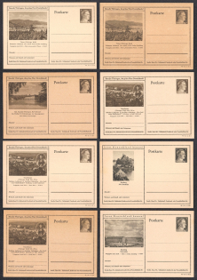 1942 Hitler, Third Reich, Germany, 8 Postal Cards
