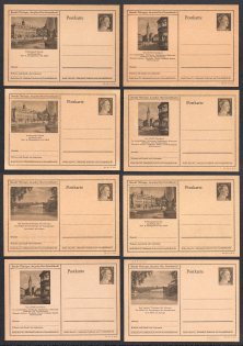 1942 Hitler, Third Reich, Germany, 8 Postal Cards