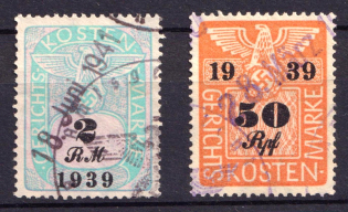 1939 Fiscal, Court Costs Stamps, Revenue, Swastika, Third Reich Propaganda, Nazi Germany (Canceled)